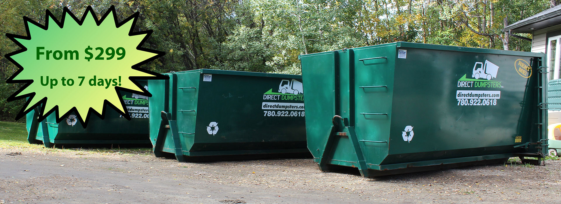 Direct Dumpsters,located in Sherwood Park, serves Edmonton and surrounding locations.